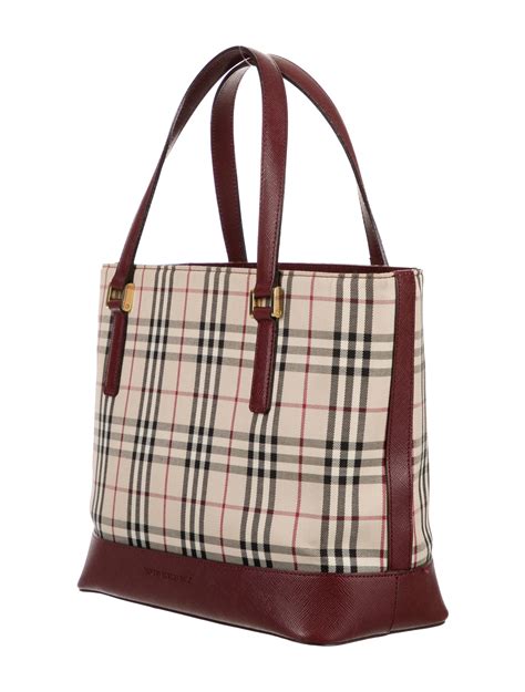 burberry leather check tote